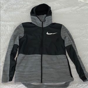 Black and Grey Nike Basketball Windbreaker Zip Up